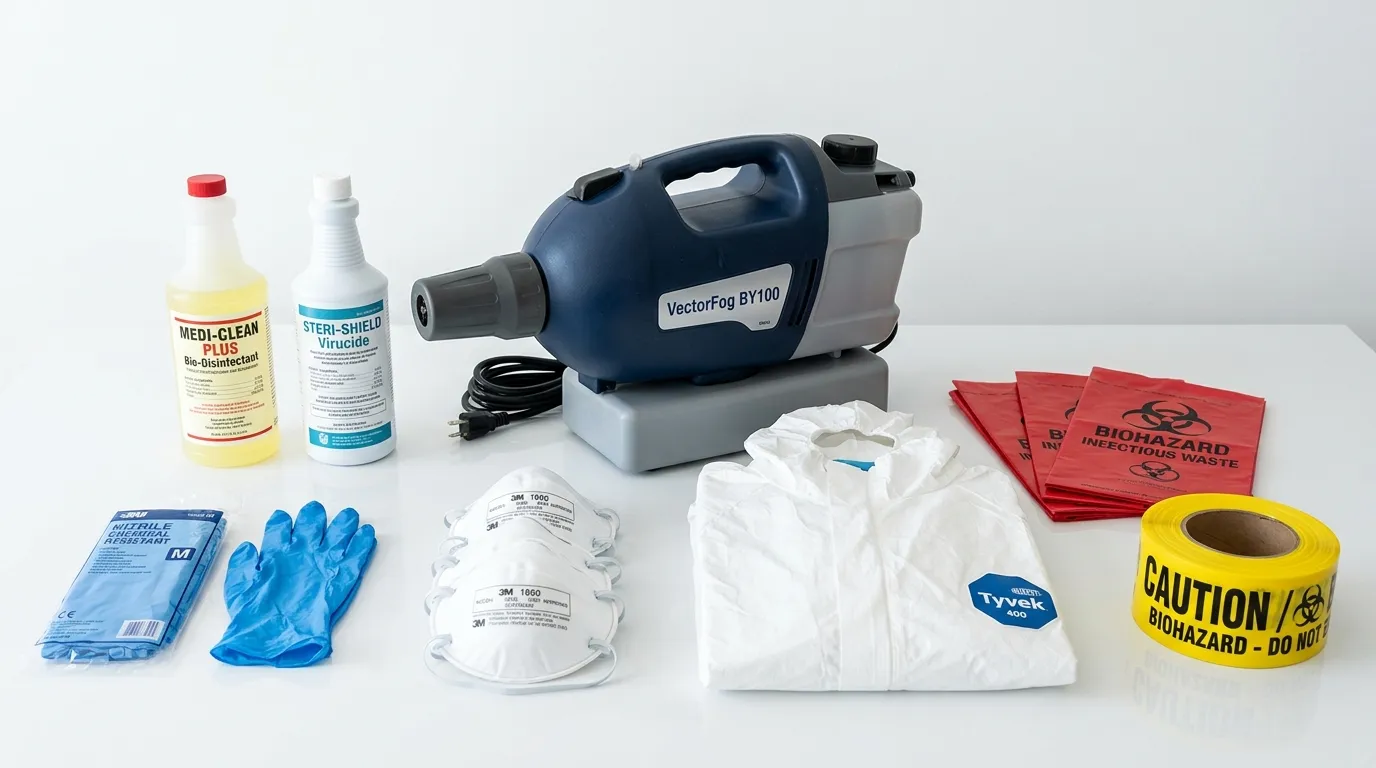 Professional biohazard remediation crew working in Oklahoma City